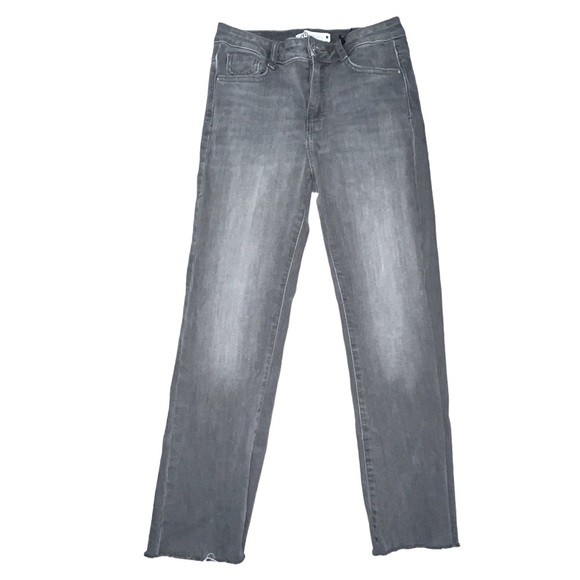 ZARA cropped flare jeans gray raw hem - Picture 1 of 9
